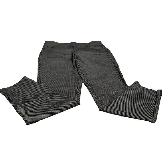 7TH AVENUE DESIGN STUDIO SKINNY LEG PULL-ON PANTS, WOMENS-L-GREY/WHITE PINSTRIPE - Picture 7 of 12